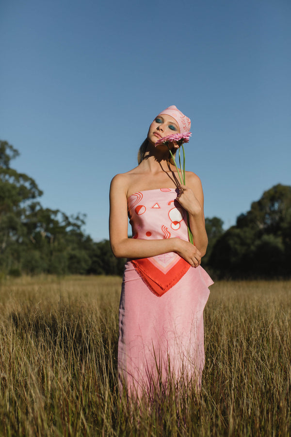 THE ISLAND SILK SCARF - PINK